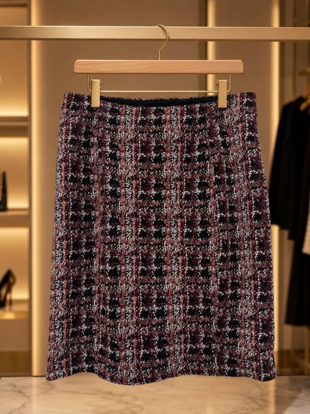 Liverpool Los Angeles Plaid Tweed Skirt Size 6